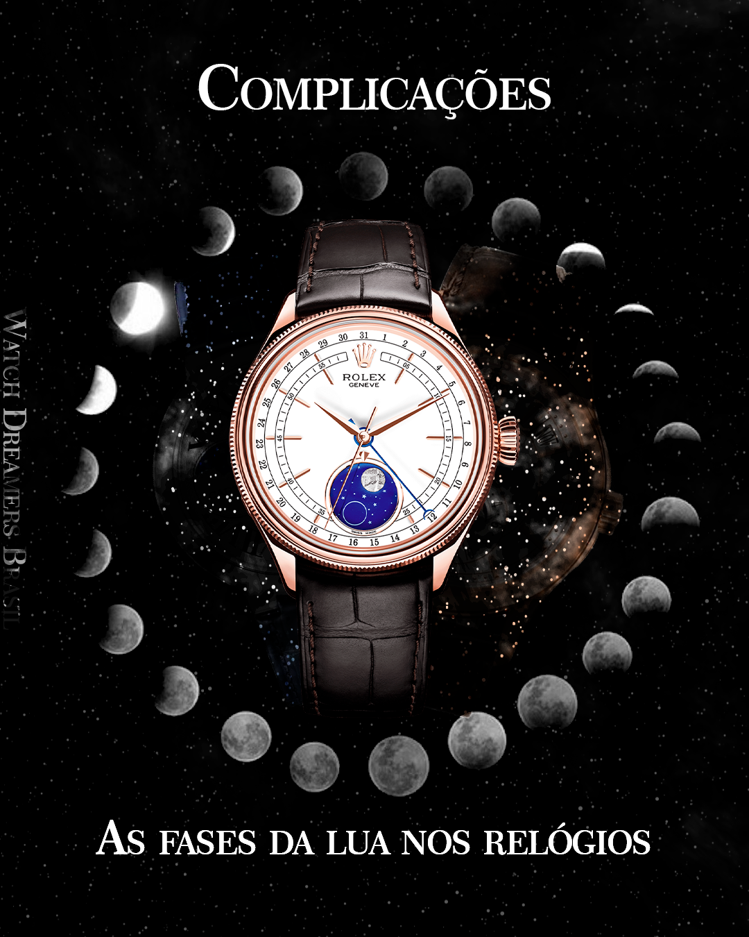 Relógio Magnum, multifunções com fases da Lua, em ótimo
